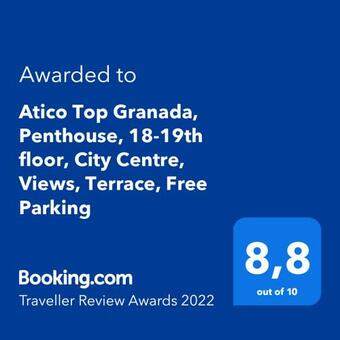 Atico Top Granada, Penthouse, 18-19th Floor, City Centre, Views, Terrace, Free Parking Apartment